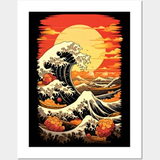 "Ukishiro: Infinity of Waves and Sunset" Posters and Art